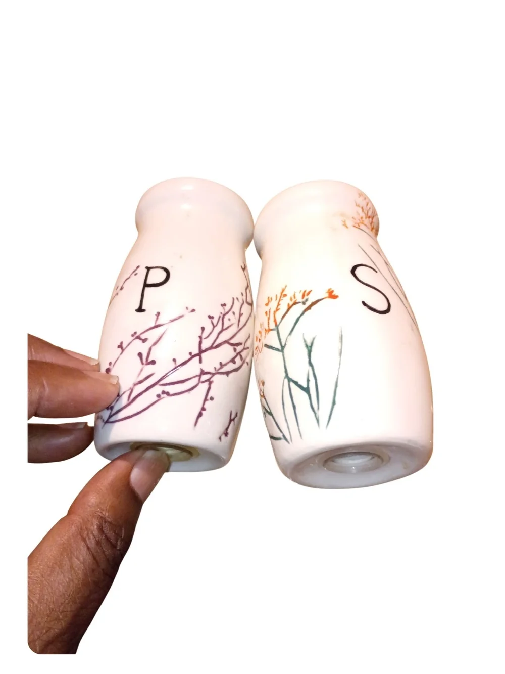 Anthropologie Dagny Salt & Pepper Shaker with Floral Branches